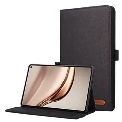 Denim Fabric Flip Stand Tablet Case with TPU Soft Back Cover for MatePad Mini8.8 2025 (Black)