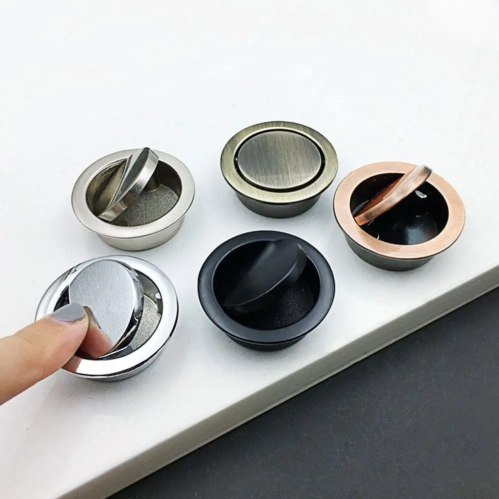 Description Picture 5 of itemModern Stainless Steel Door Handles Flip Cupboard Tatami Cabinet Handle Pull Round Recessed Door Knob Tatami