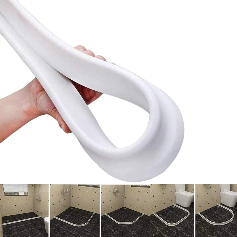 Description Picture 5 of item30mm High Bendable Shower Water Dam Bathroom Stopper Barrier and Retention System Dry and Wet Separation Flood Threshold Blocker