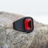 Men's/Women High Quality 316LStainless Steel Onyx Gem Style Rings Classic Fashion Trend Jewelry 1