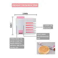 Trancheur de gâteau réglable à 5 couches, couteau à pain, séparateur de coupe, niveleur de Toast, fixateur pour outil de cuisson de cuisine, 2 pièces/ensemble 5