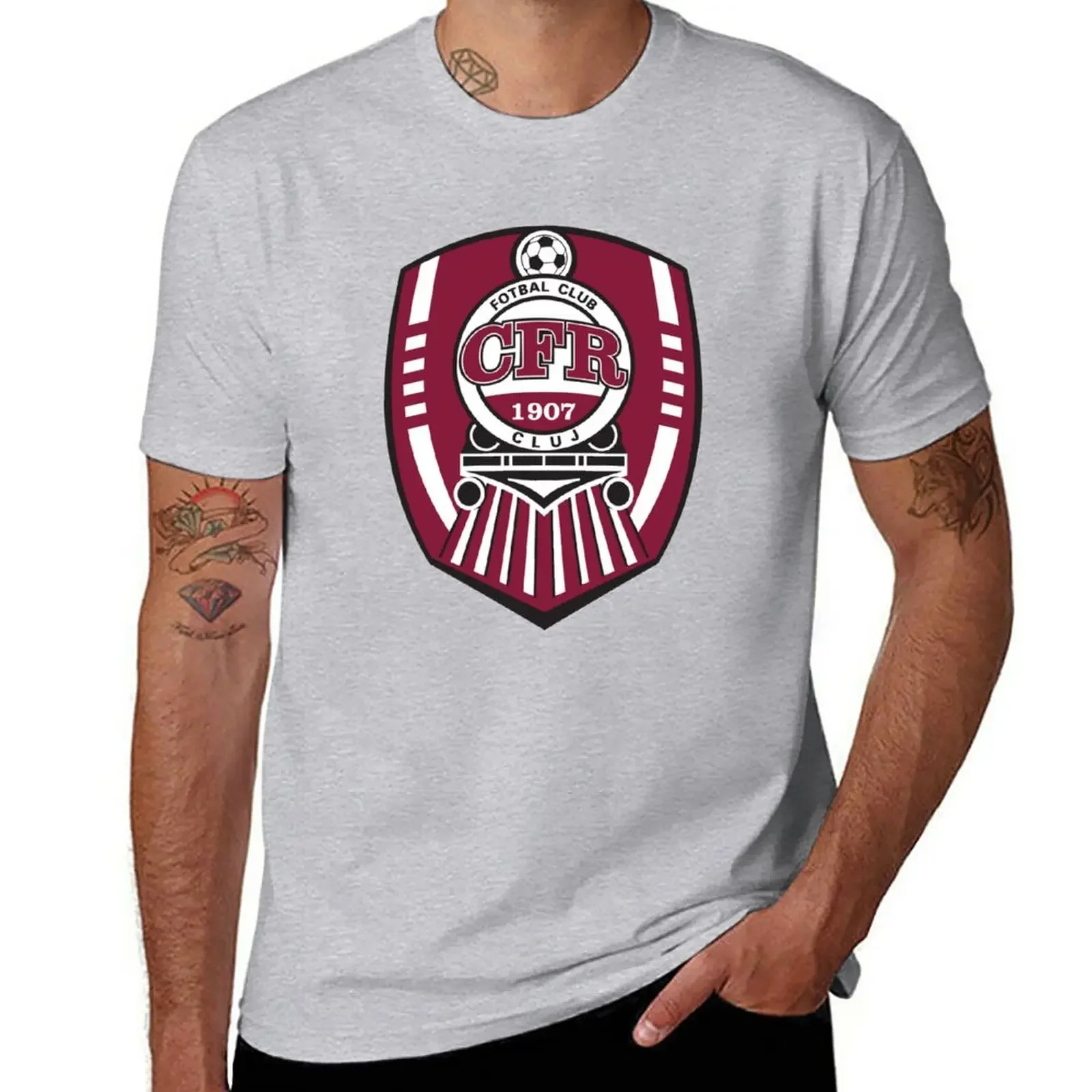 

CFR Cluj badge T-Shirt customs boys animal print kawaii clothes mens t shirts