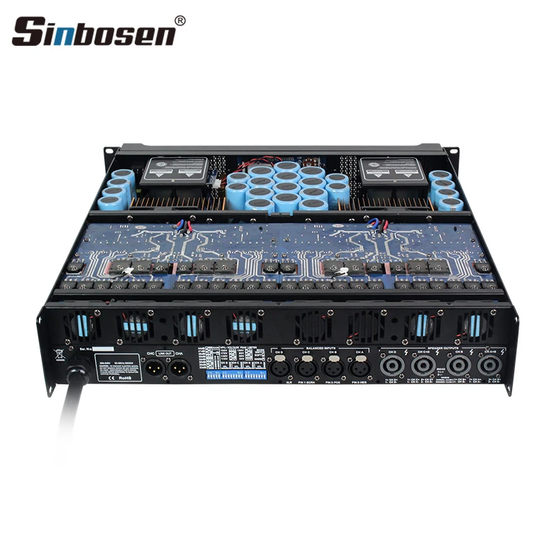 Sinbosen 20000q Power Amplifier Professional 2200W * 4 Channels for Subwoofer audio power amplifier