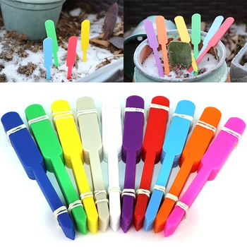 10 Colors Plant Labels Garden Thickened Pot Markers Nursery Flower Herb Tags Plastic Waterproof Anti-UV Flower Vegetables Potted