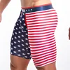 Men's Underwear Long Boxers Slim Fit Home Fitness Tights American Flag Printing Underpants Male Trunk Five Minutes Boxers 1