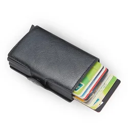Carbon Fiber RFID-Blocking Card Holder Wallet - Minimalist Metal Design (Black)