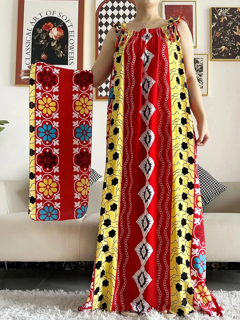 Robe d'été en fibre de coton avec écharpes pour femmes, sous-robe, Abaya Dashiki, Maxi Lady Robe, Kaftan, Robe éducative, 2024