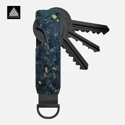 Premium Carbon Fiber and Metal Alloy Key Holder - Carbon and Alloy (Forged Gold)