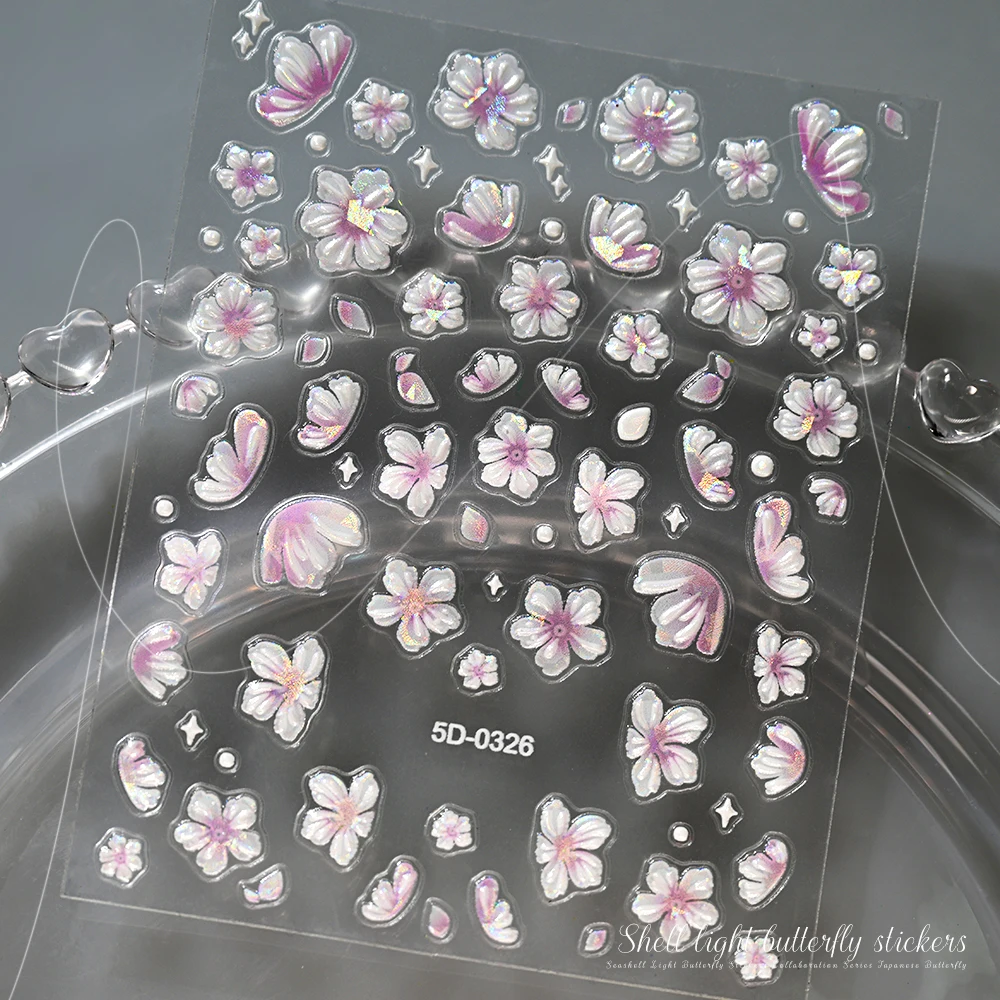French Gradient Nail Sticker 3D - Crescent Design Nail Decal & Manicure Guide