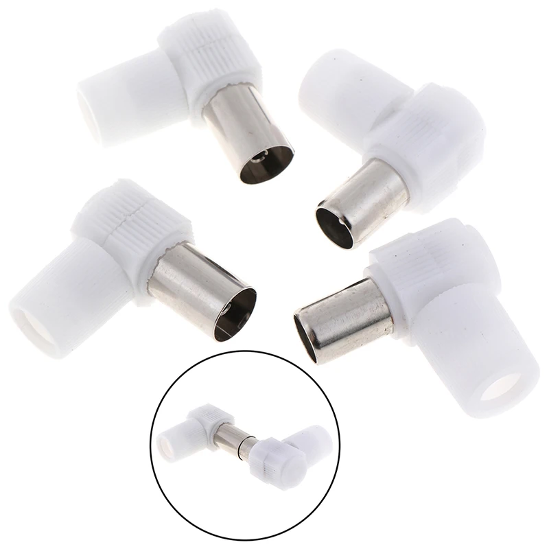 2pairs 90 Degrees TV Plug Jack For Antennas Male And Female TV RF Coaxial Male Plugs Adapter Right Angle Antennas Connectors