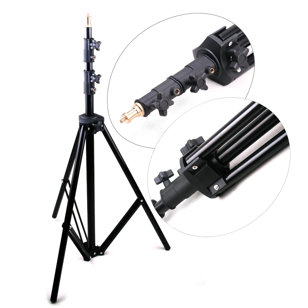 Godox Studio 200cm Spring Inside Thicker Aluminum Photo Video Light Stand 2M With Copper Head 19-25mm Tube