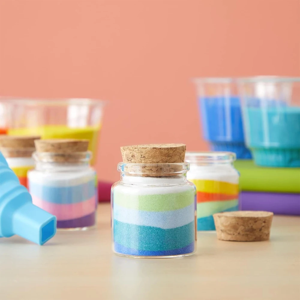 12/24pcs Small Glass Jars with Cork Lids, 50ml Mini Bottles for DIY Crafts, Party Favors, Sand 3