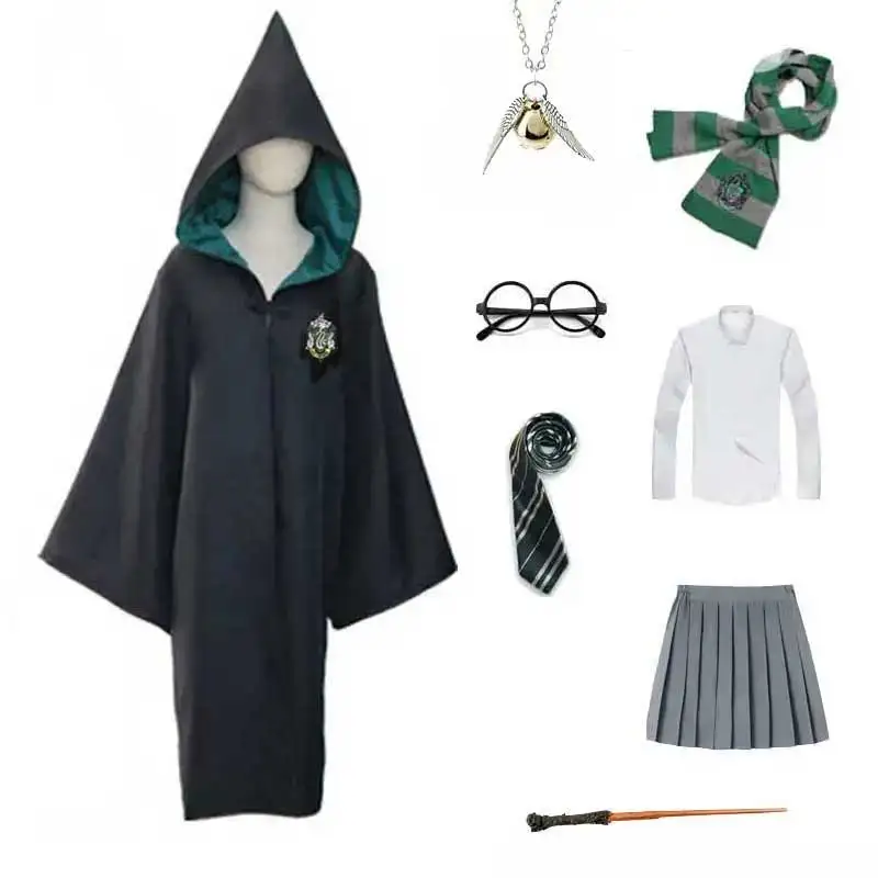 thumbnail image 1 of Disfraz de Halloween para niños y adultos, estilo Potter de la Escuela de Magia de Ravenclaw, bata de Cosplay para niños y niñas, trinchera para fiesta, 1 of 5