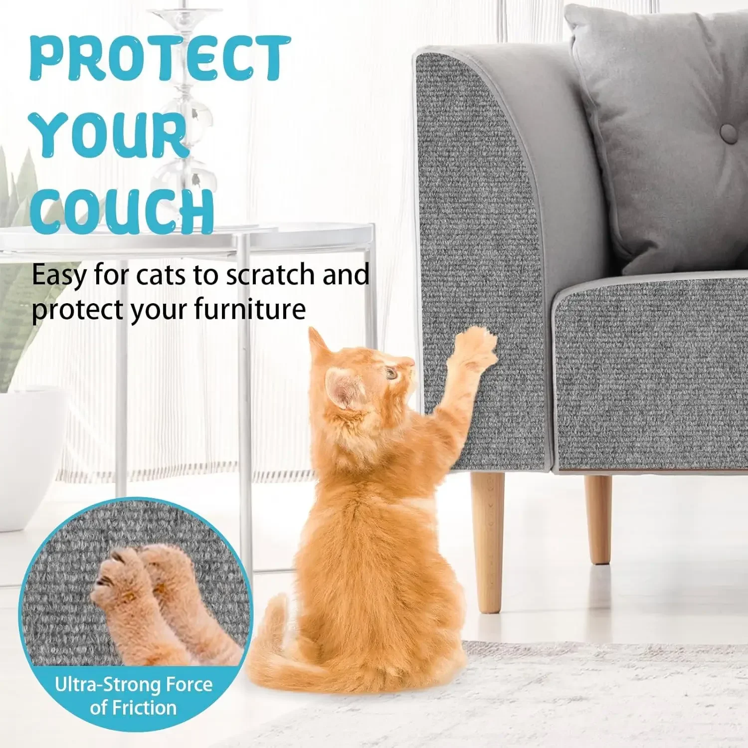 Trimmable Cat Scratching Mat Cat Scratcher Sofa Tape Scratching Post Self-adhesive Carpet Cats Scratch Board Accessories