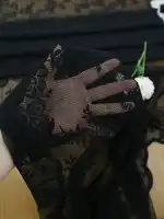 BLACK Floral Lace Sheer Rod Pocket Curtain Panel 2