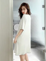 150kg Plus SIze Women Sexy Nightdress Summer Thin Short Sleeve Loose Maternity Loungewear Oversized Pajamas Soft Home Clothes - Image 3