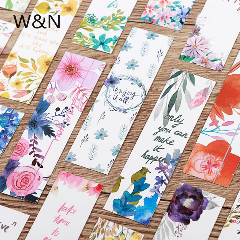 

30 Pcs Beautiful Flowers Green Plants Kawaii Bookmark Paper Book Markers Marque Page Cute Stationery Office School Supplies
