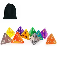 Bescon 10pcs Set of Multi Polyhedral Dice, 10 Count Assorted Random Multi Effected&Colored Pack of Dice in Drawstring Pouch 1