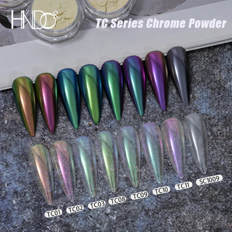 Hndo Aurora Chrome Powder Chameleon Nail Glitter Mirror Effect Per Nail Art Decoration Women Manicure Diy Pigment Dust