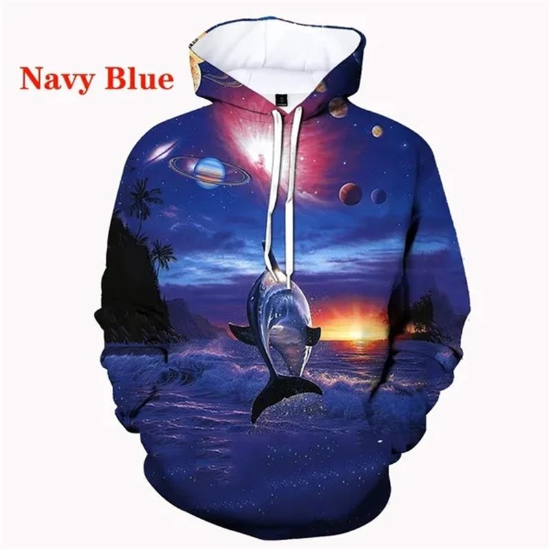 

New Animal Dolphin 3D Printing Hoodies Original Style MenWomen Casual Long Sleeves Hoodies Sweatshirt Vacation Essentials Hoodie