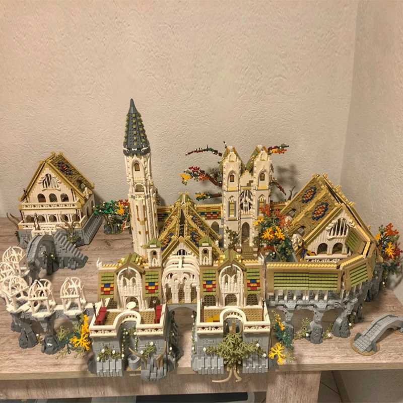 

Famous Movie Moc Creative Bricks Rivendell UCS Blocks Magic Fairy Town Complete Model Ultimate Collector Series DIY KidsToy Gift
