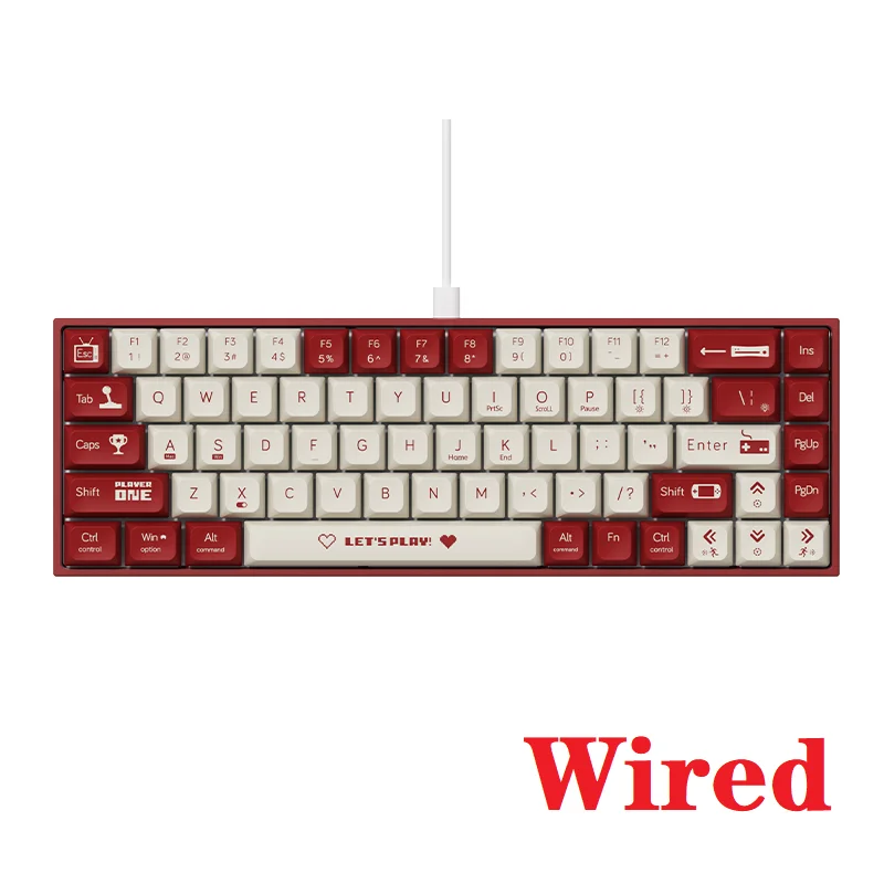 AJAZZ AK680 Mechanical Keyboard Gaming Wired / Wireless 2.4GHz+BT