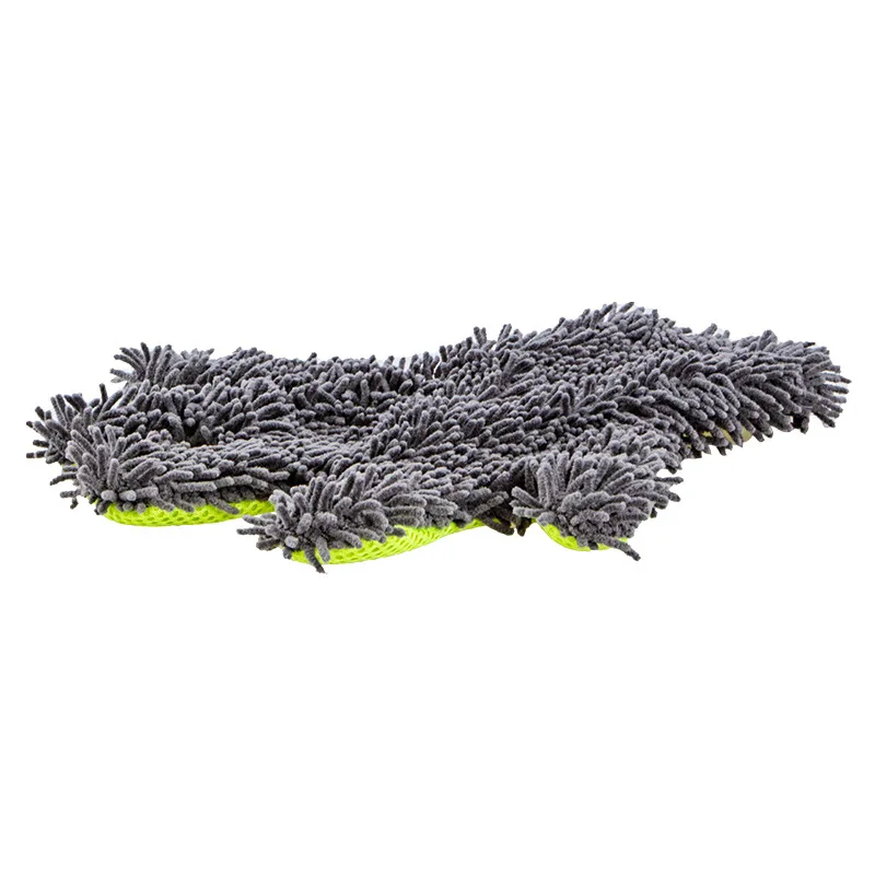 Rich Velvet Five Finger Car Wash Gloves Coral Insect Chenille Double-sided Car Cleaning Gloves Wash Accessories