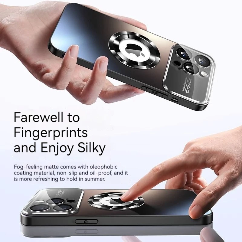 Elegant Glass Lens Protector Case with MagSafe Wireless Charging Compatibility