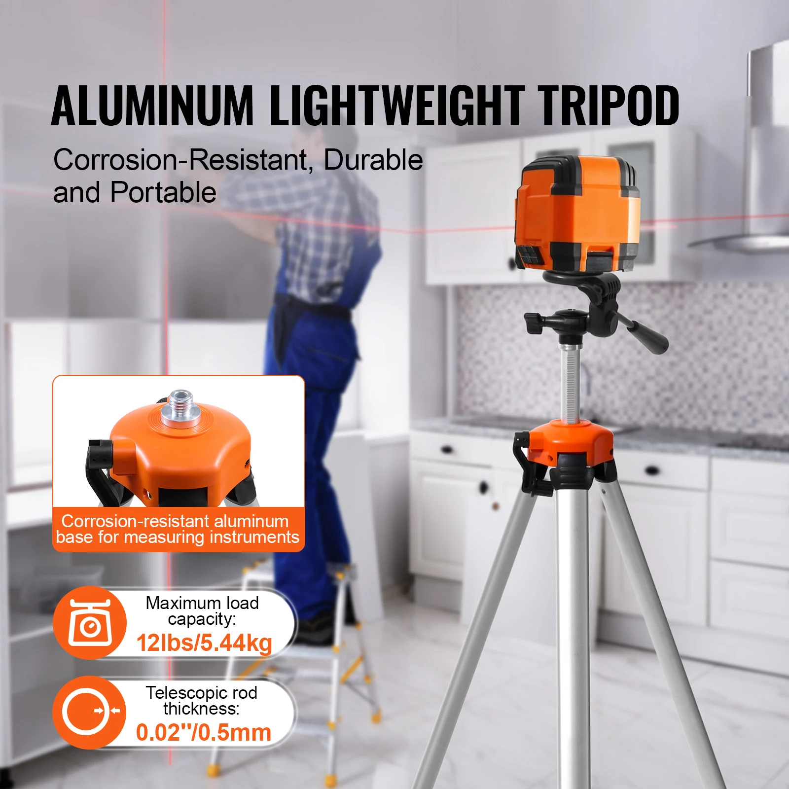Aluminum Laser Level Tripod for Measurement and Construction