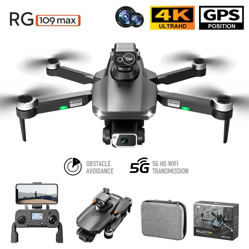 2023 NEW RG109 MAX Drone 4K HD Anti Shake Camera With 360° laser Obstacle Avoidance Profesional