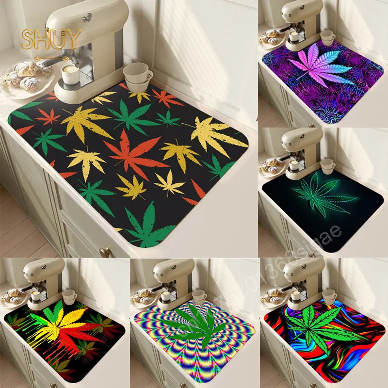 

Bohemian Style Decorative Waterproof Cushion Coffee Drain Pad Super Absorbernt Kitchen Placemat Dish Drying Mat Home Accessories