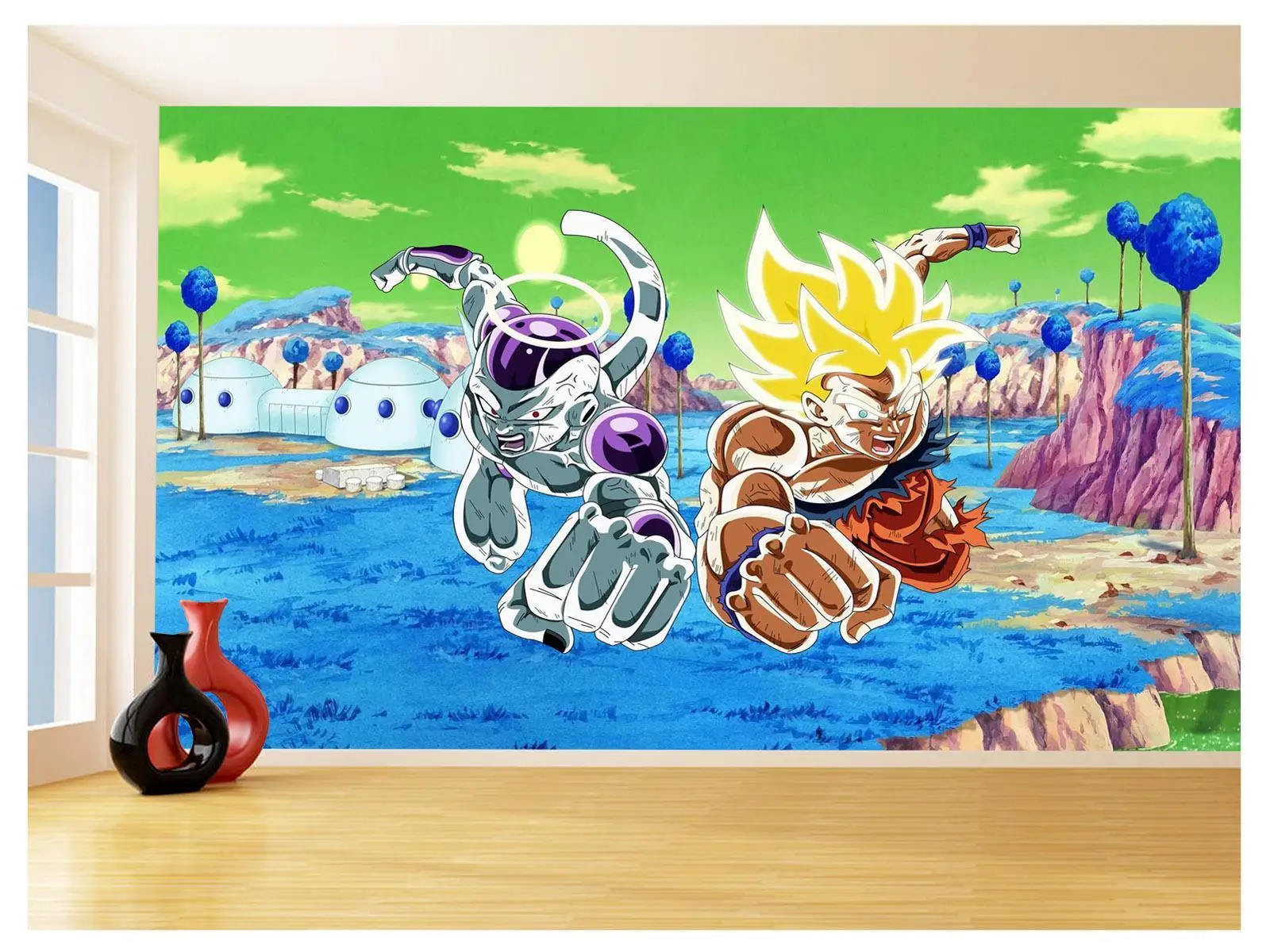 Papel De Parede 3D Dragon Ball Goku Vegeta Anime 3,5M Dbz15 - Você