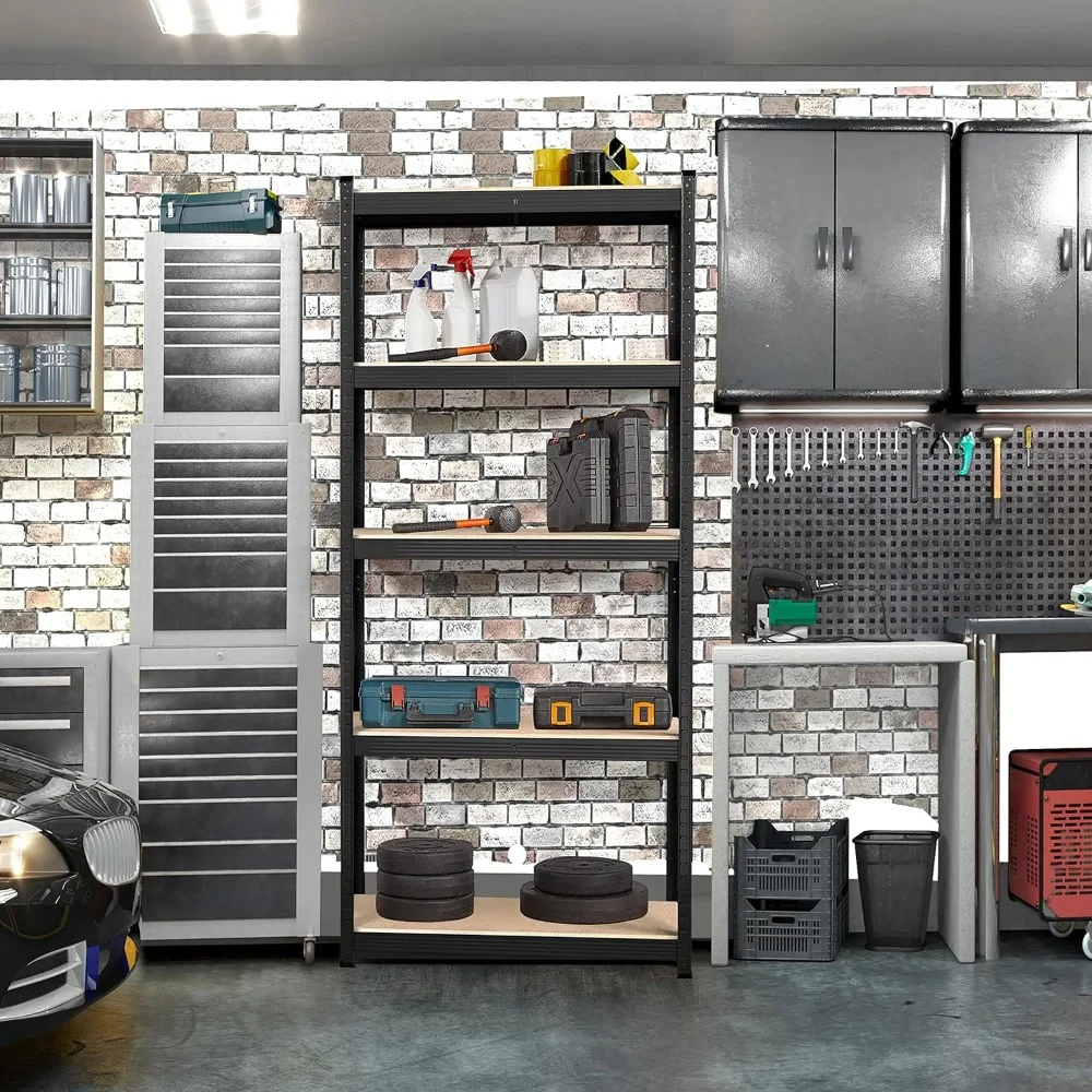 2PCS Storage Shelves 5 Tier Adjustable Metal Shelving Unit Utility Shelves Garage Storage Racks 4