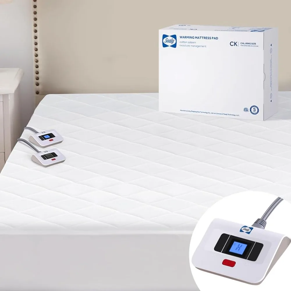 

Heated Mattress Pad | Quilted Cotton Electric Bed Warmer with 10 Heat Setting Dual Controller | 1-12 Hours Auto