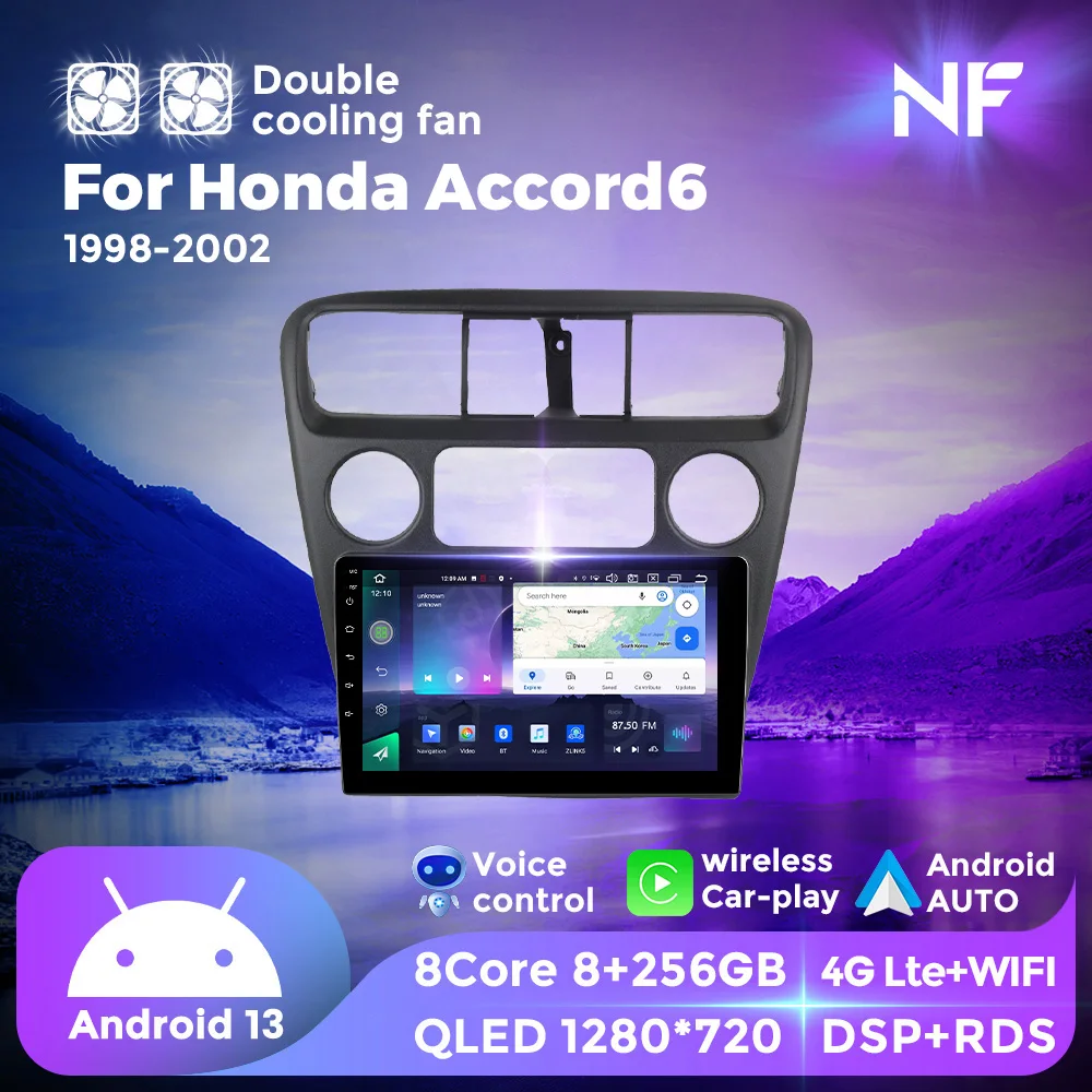 

NF Android 13 8-ядерный автомобильный радиоприемник для Honda Accord 8 2008-2012 мультимедийный плеер авторадио GPS для беспроводного Carplay Android Авто BT