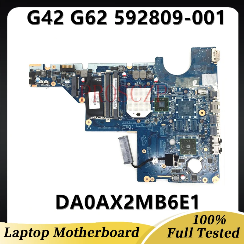 Placa-mãe de Laptop Totalmente Testada para hp 592809001 592809501 592809601 Placa-mãe para hp G42 G62 Cq42 Cq62 Da0ax2mb6e1 Rev e Ddr3 100