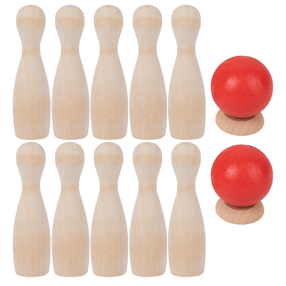 Wooden Desktop Bowling Toys Kids Sports Products Child Play Equipment Family Party Favors Miniature Bowling Set Indoor