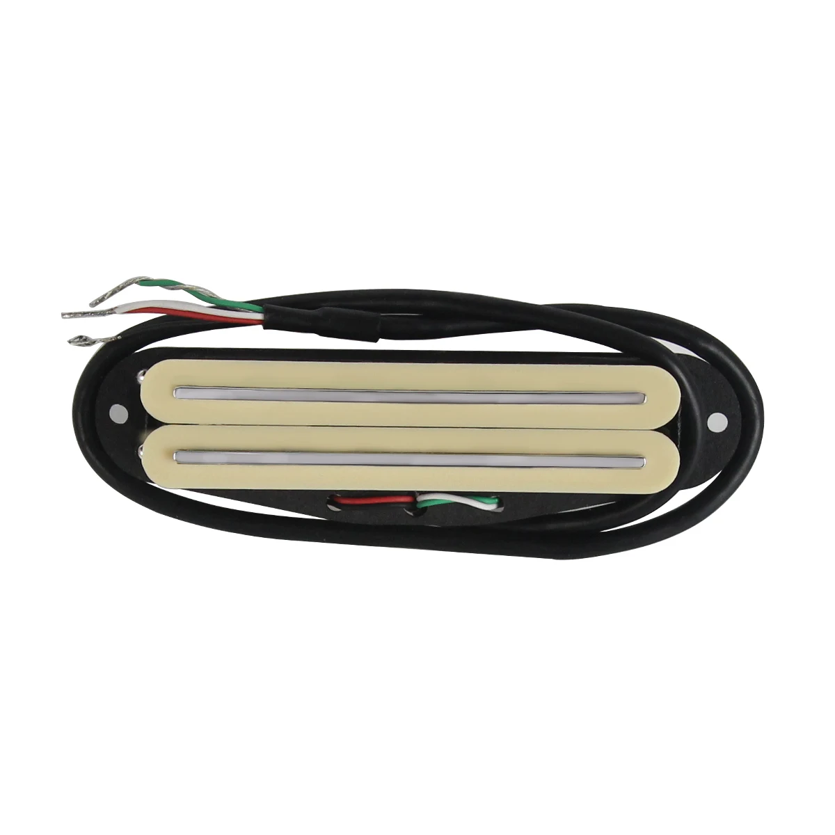 FLEOR Yellow Alnico 5 Mini Dual Rails Guitar Humbucker Pickup 4-Wires for ST/SQ Guitar Parts, Neck/Middle/Bridge Choose