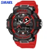SMAEL Watch Women Dual Display LED Digital Analog Wristwatches Youth Stopwatch Sport Electronic Quartz Waterproof Female Clock