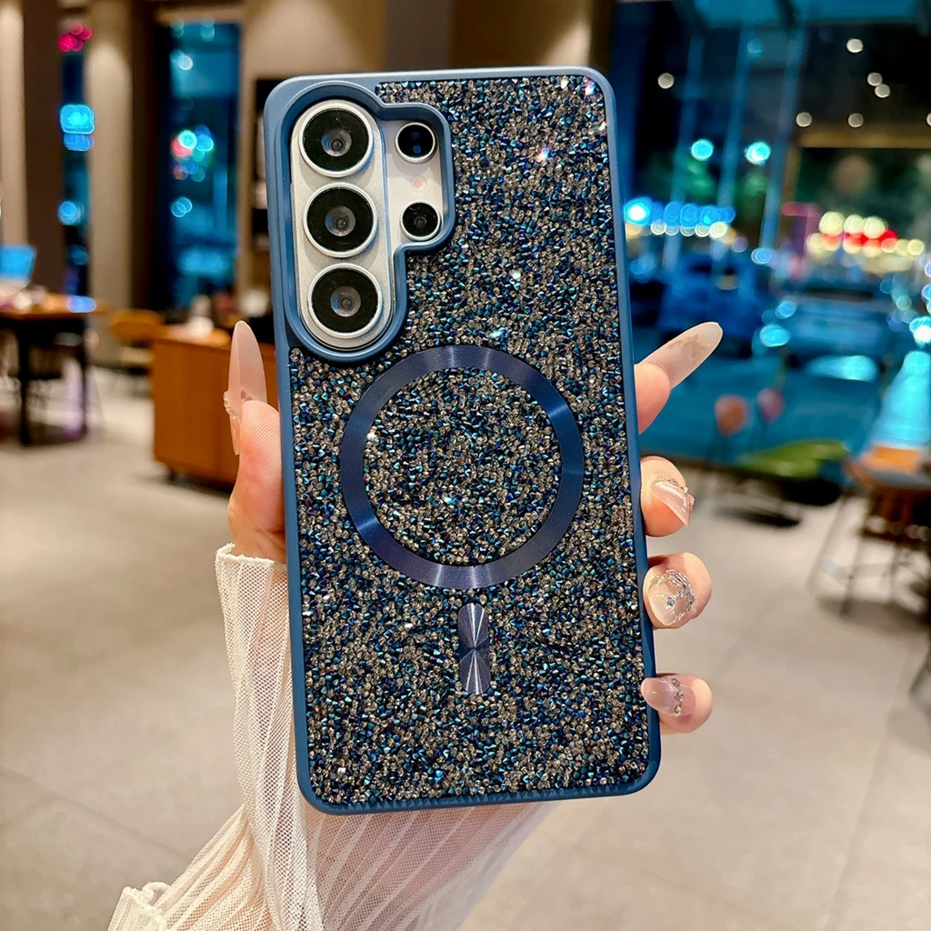 Luxury Bling Rhinestone Magnetic Shockproof Phone Case Cover