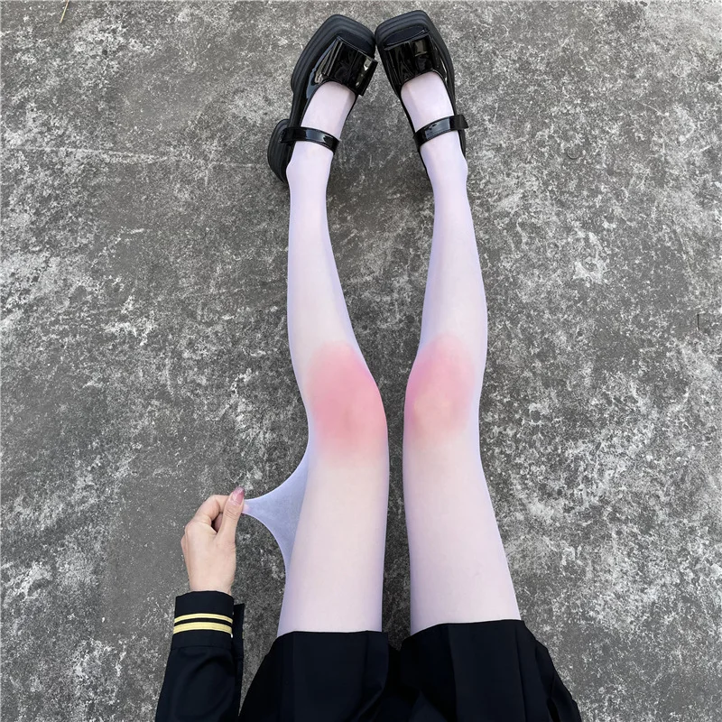 

2022 New Hipster Knee Blush Hosiery Velvet Arbitrary Cut Anti-hook Wire Pantyhose JK Japanese White Hosiery Women