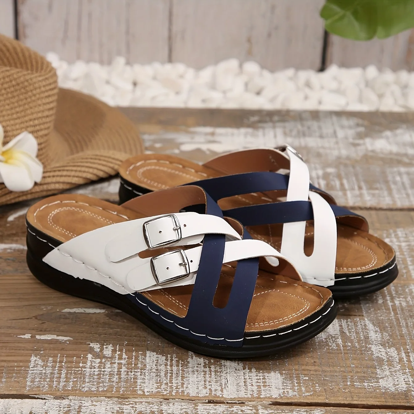 Sandali zeppa donna comode stile vintage ciabatte da spiaggia_voghion.com