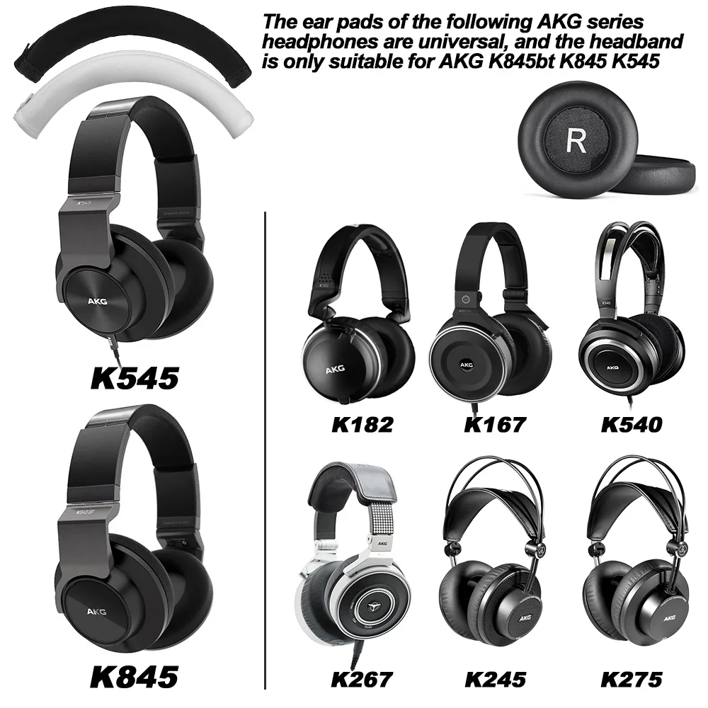 AKG K845BT K845 K545 K540 K167 K182 K245 K267 K275 ear pads cushions foam cover