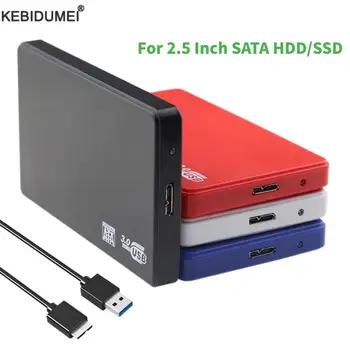 SSD 외장 스토리지 HDD 박스용 모바일 하드 드라이브 케이스, 2.5 인치 SATA-USB3.0 HDD 인클로저, USB3.0 케이블 ABS