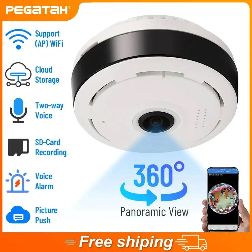 

5MP/3MP 360 Panoramic Wifi Camera IP Lamp Night Vision Two Way Audio CCTV Cam Fisheye Bulb Wireless Surveillance Cameras