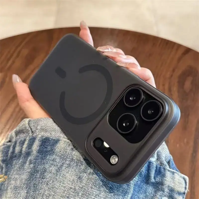 Luxury Matte Transparent Magnetic Phone Case – Shockproof Cover with MagSafe Wireless Charging Capability