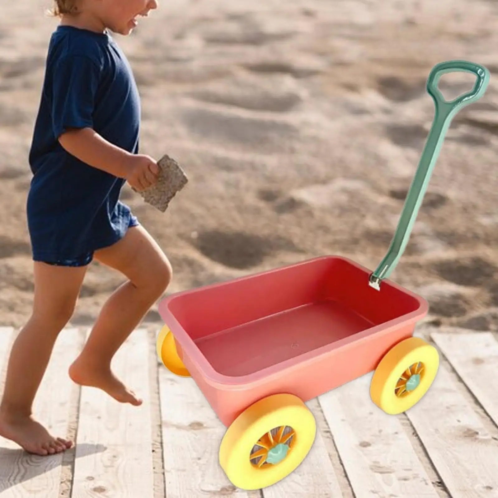 Pretend Play Wagon Sand Toy Multiuse Small Wagon Toy Vehicle Funky Beach Toy