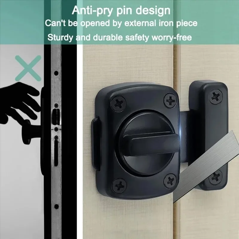 Gate Latch Slide Bolt Latches Lock, Safety Double Sided Gate Hardware