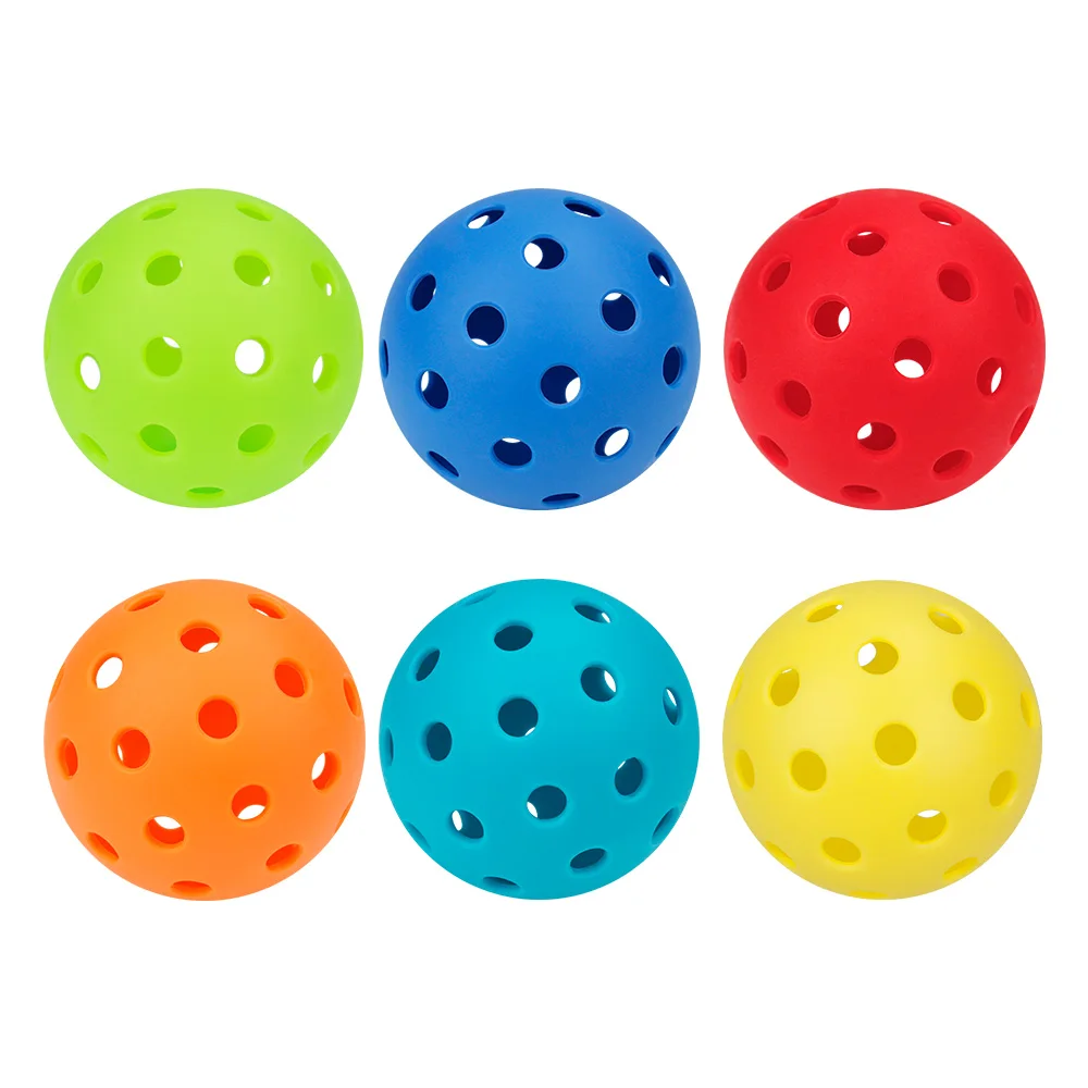 6 Pcs 74MM Durable Pickleball Balls 40 Holes Outdoor For Competition 6