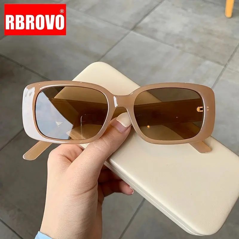 RBROVO 2023 Vintage Square Sunglasses Women Small Glasses Women/Men